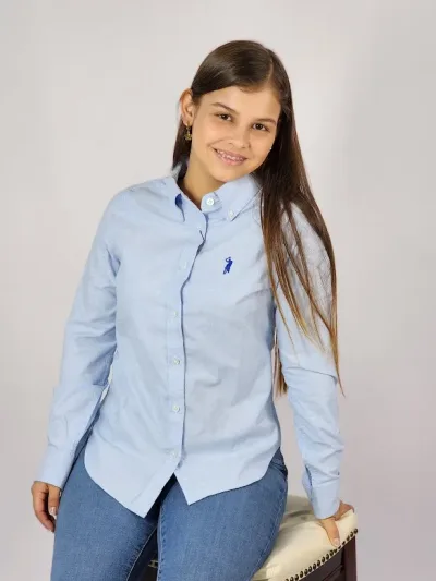Camisa manga larga Cambrige Polo para muchacha