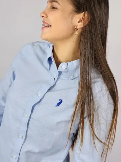 Camisa manga larga Cambrige Polo para muchacha