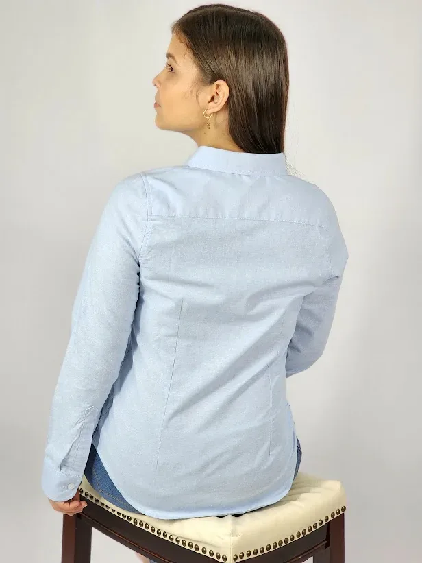 Camisa manga larga Cambrige Polo para muchacha