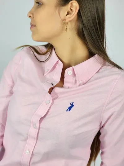 Camisa manga larga Cambrige Polo para muchacha