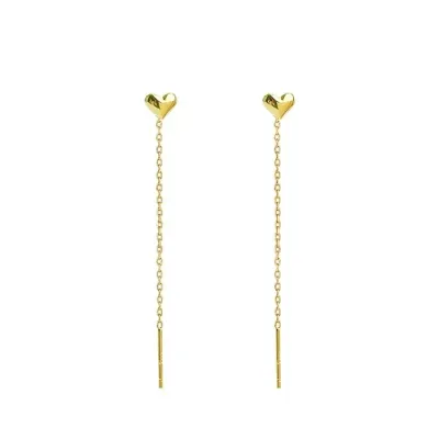 Par de aretes de acero inoxidable para dama color dorado