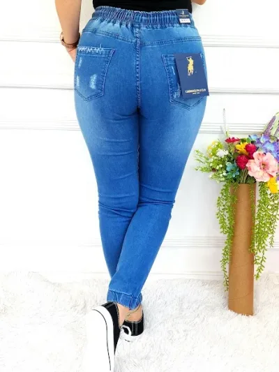 Jogger Cambridge Polo de mezclilla para dama color celeste