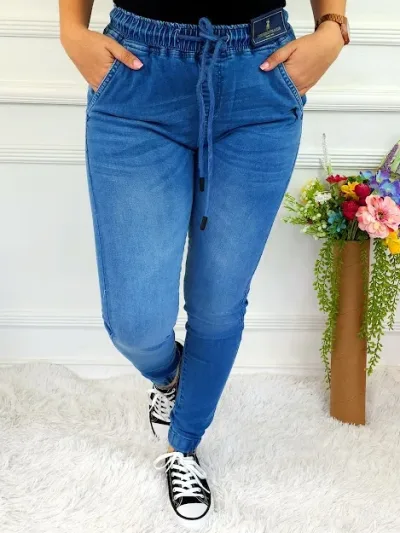 Jogger Cambridge Polo de mezclilla para dama color celeste