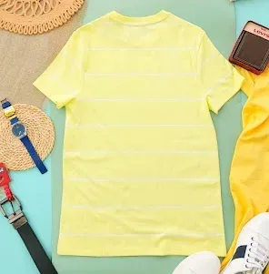 Camiseta Tommy Hilfiger para caballero, color amarillo con rayas blancas