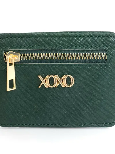 Tarjetero XOXO para dama color verde