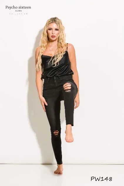 Jeans para dama Psycho Sixteen PW 148 color negro