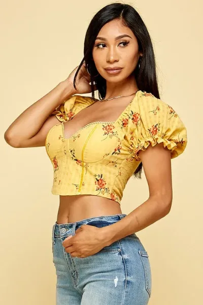 Crop Top para dama con estampado floral 2210