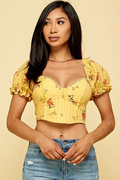 Crop Top para dama con estampado floral 2210
