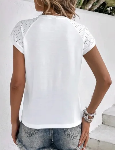 Blusa manga corta para dama color blanco