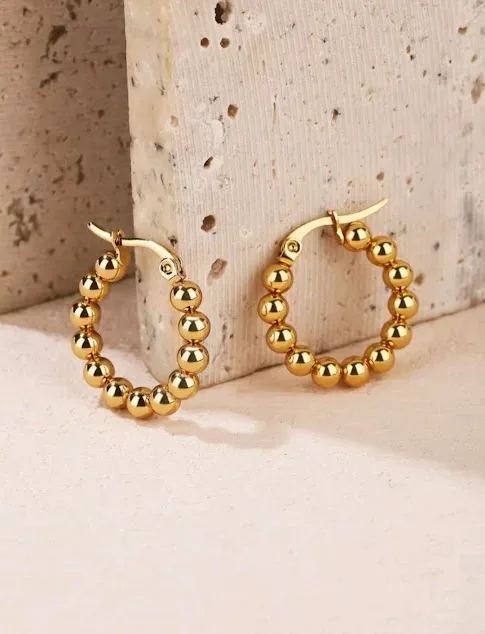 Argollas de acero inoxidable color dorado