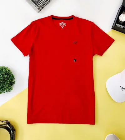Camiseta Hollister para caballero color rojo