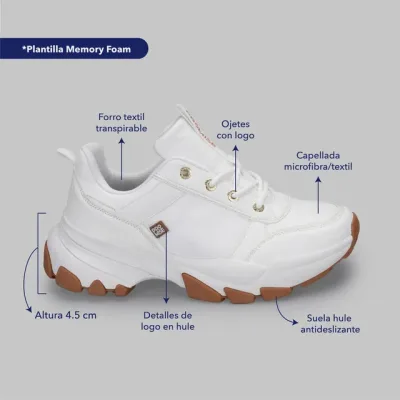 Tenis Promise Moscu White para dama