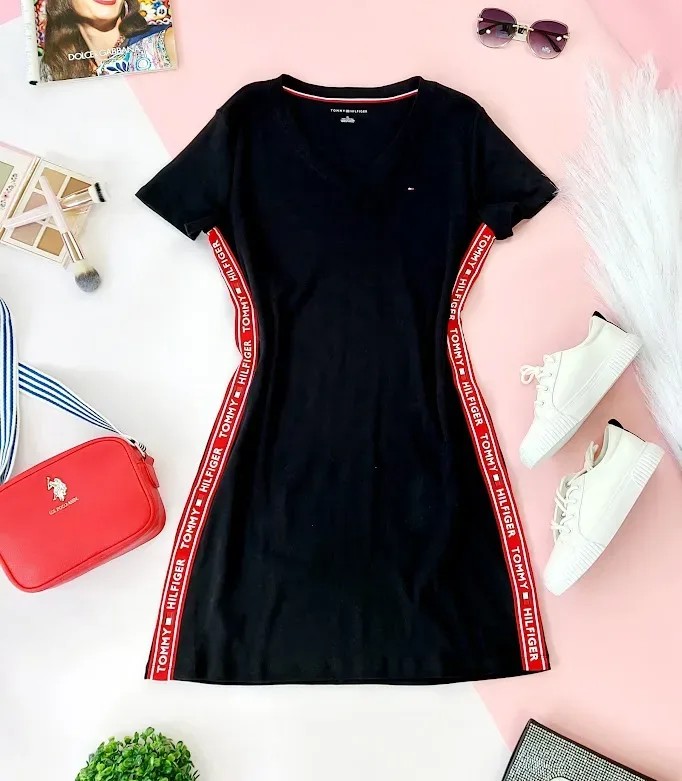 Vestido Tommy Hilfiger para dama color negro con detalle en el costado