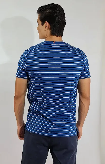 Camiseta Tommy Hilfiger para Caballero color azul rey a rayas