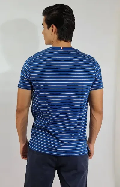 Camiseta Tommy Hilfiger para Caballero color azul rey a rayas