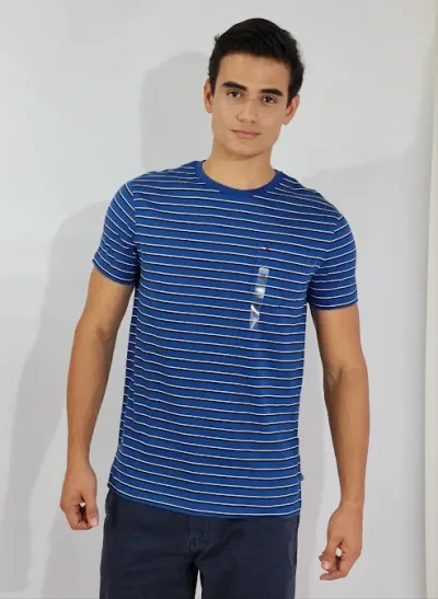 Camiseta Tommy Hilfiger para Caballero color azul rey a rayas