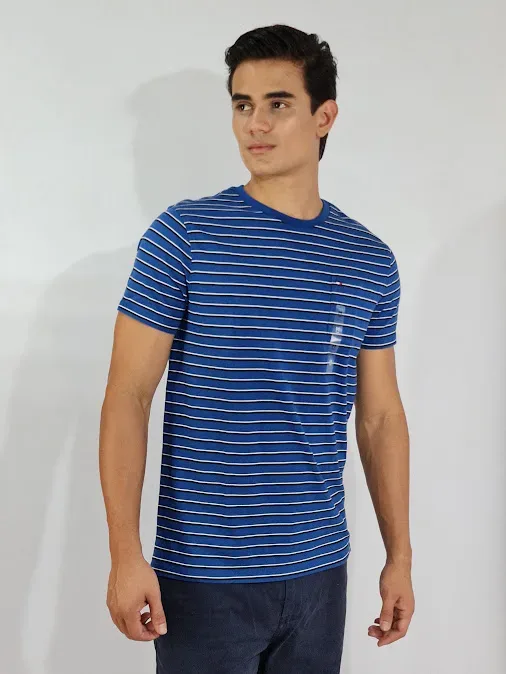 Camiseta Tommy Hilfiger para Caballero color azul rey a rayas