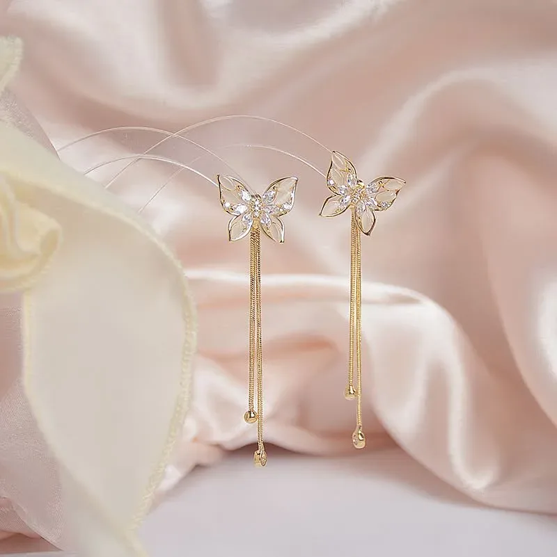 Aretes de mariposa de Plata 925