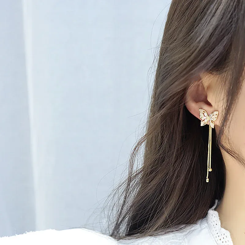 Aretes de mariposa de Plata 925
