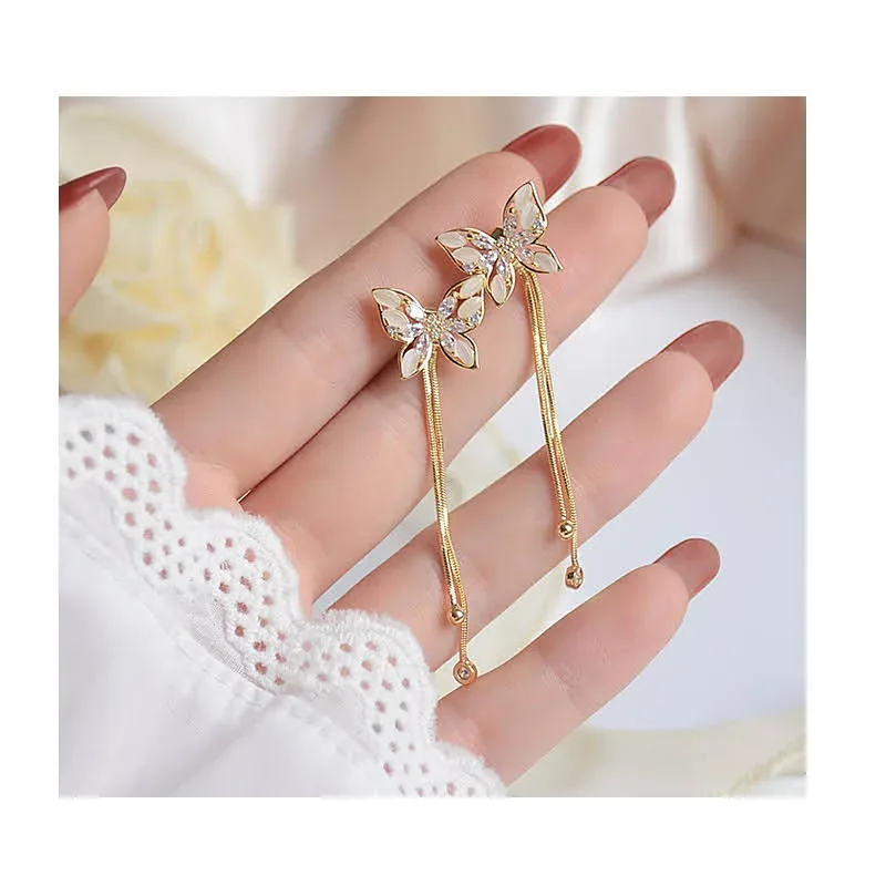 Aretes de mariposa de Plata 925