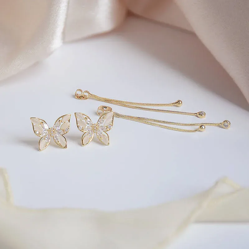 Aretes de mariposa de Plata 925