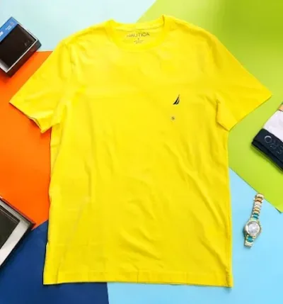 Camiseta Naútica para caballero color amarillo