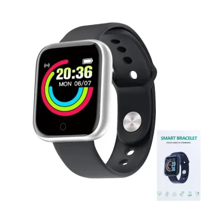 Reloj Inteligente color Negro con Plateado.