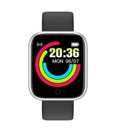 Reloj Inteligente color Negro con Plateado.