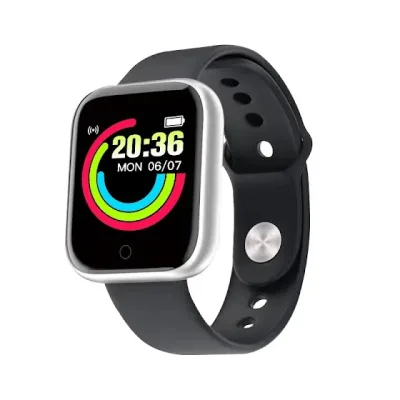 Reloj Inteligente color Negro con Plateado.