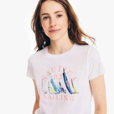 Camiseta Nautica para dama color blanco