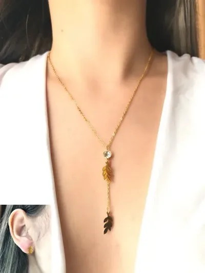 Conjunto de acero inoxidable para dama color dorado