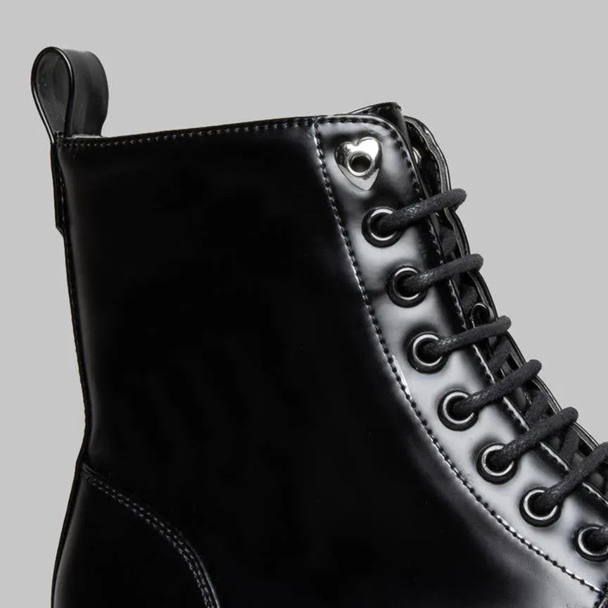 Botines Coral para dama color negro PRAGA BLACK GLOSS