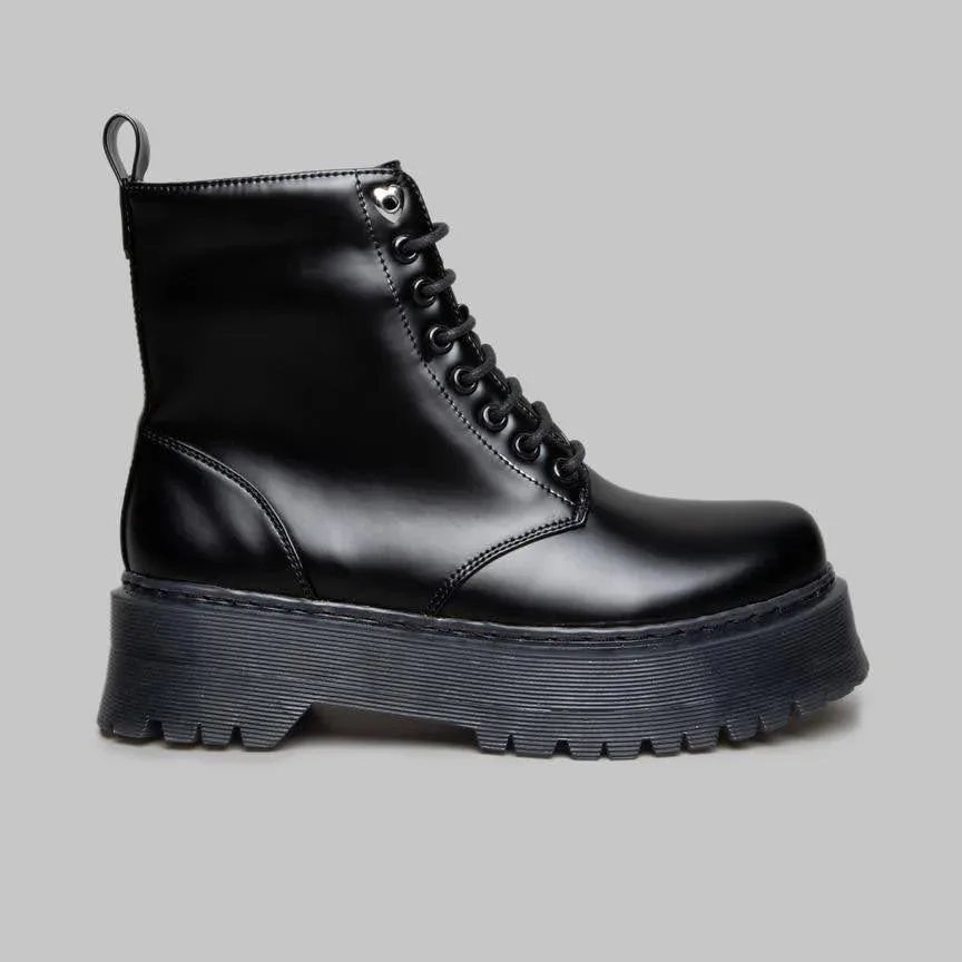 Botines Coral para dama color negro PRAGA BLACK GLOSS