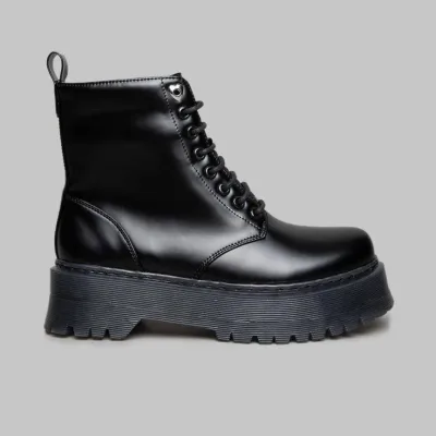 Botines Coral para dama color negro PRAGA BLACK GLOSS