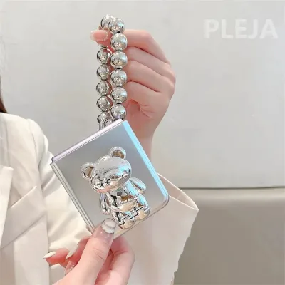 Funda para celular con diseño de oso oro rosa