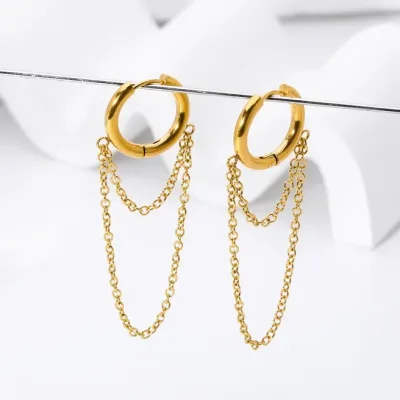 Aretes acero inoxidable para dama color dorado