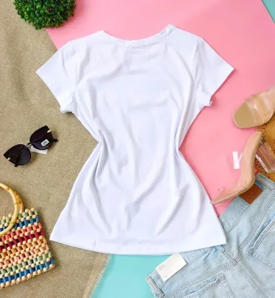 Camiseta para dama color blanco diseño fashionistas