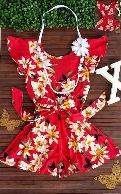 Enterizo Maya Fashion para niña color rojo