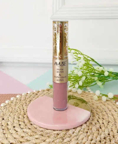 Lápiz labial doble AMUSE LIP 6289-2 Matte Lip Set Rosa viejo