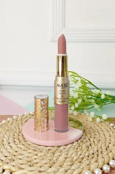 Lápiz labial doble AMUSE LIP 6289-2 Matte Lip Set Rosa viejo