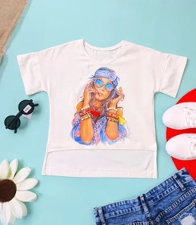 Blusa Tunytots para niña color blanca.