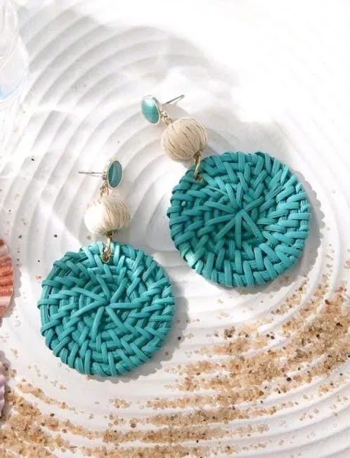 Aretes para dama color turquesa