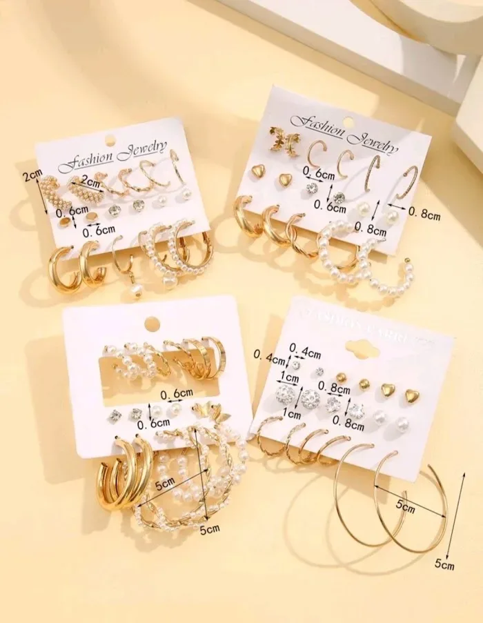Set de 36 aretes