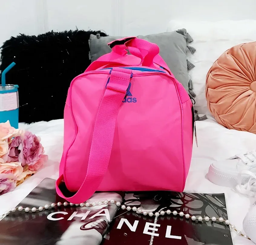 Bolso Adidas para dama color rosa neón y celeste