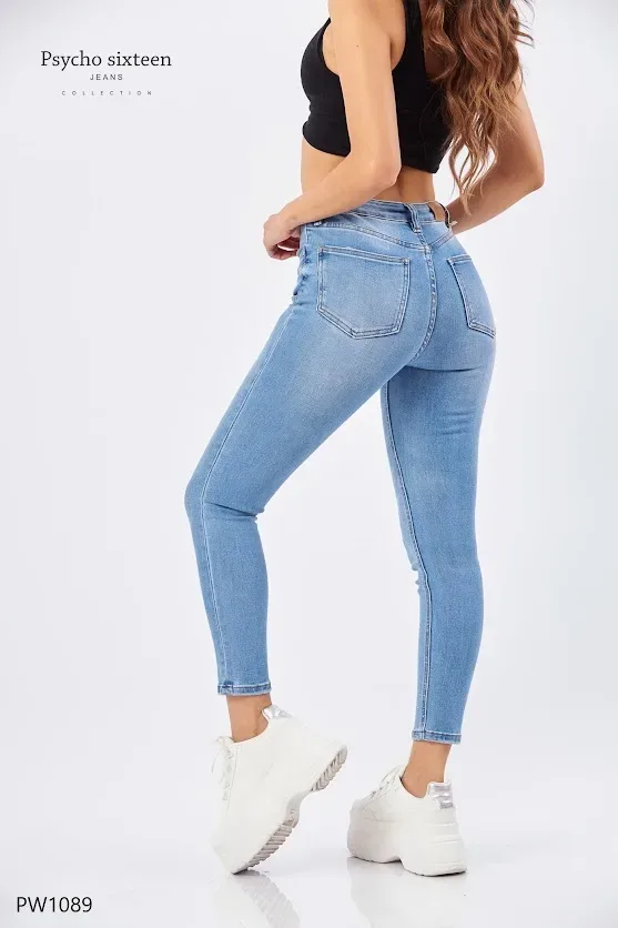 Jeans para dama Psycho Sixteen PW1089 color celeste
