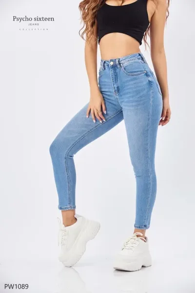Jeans para dama Psycho Sixteen PW1089 color celeste