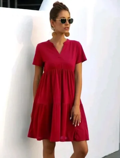 Vestido para dama color rojo con vuelos