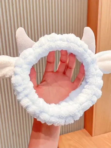 Diadema de baño diseño de dibujos animados color celeste y gris