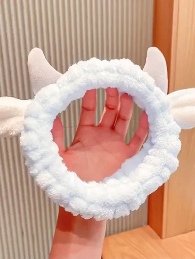 Diadema de baño diseño de dibujos animados color celeste y gris