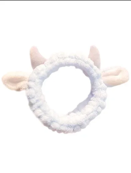 Diadema de baño diseño de dibujos animados color celeste y gris